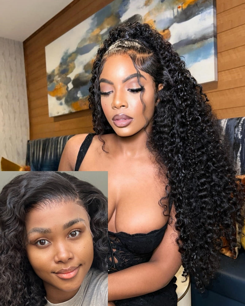 Upgraded Air Cap KNOT-FREE 5x5/13x6 Skin Melt Lace Human Hair Wig Burmese Curls