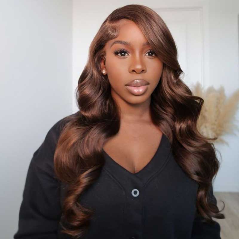CLEARANCE 4X4/13x4 Transparent Lace Wig 250% Human Hair Wig Brown