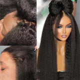370 Fitted Cap Invisible Strap Skin Melt Lace Frontal Wig | Kinky Straight
