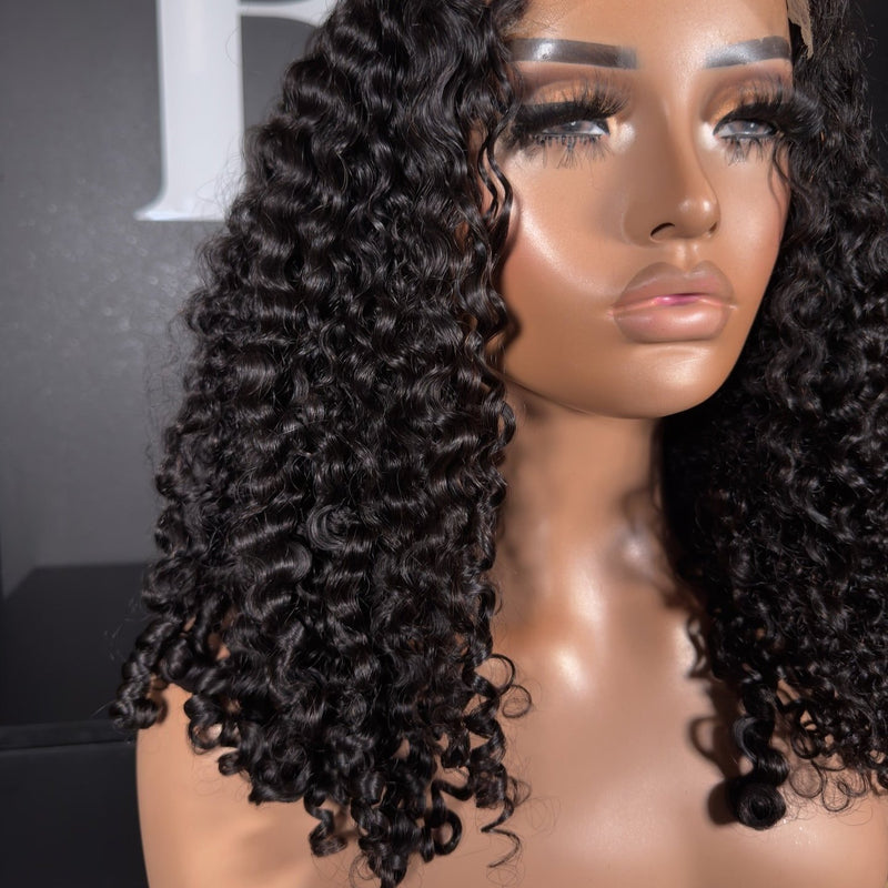 CLEARANCE Glueless Knot-Free 13x6 Fitted Cap Ear Tap 250% Skin Melt Lace Front Wig Finger Coily Curls Bob