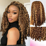 {Blowout Sale} 4X4/13x4 Transparent Lace Wig 250% Burmese Curls Highlight Human Hair Wig
