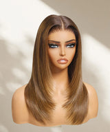 9x6/13X6 Fitted Cap Glueless Drawstring Layered Ombre Lace Wig
