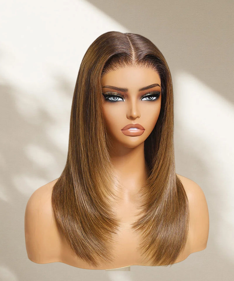 9x6/13X6 Fitted Cap Glueless Drawstring Layered Ombre Lace Wig