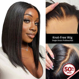{50% Off} KNOT-FREE - 13x6 Skin Melt Lace Human Hair Bob Frontal Wig