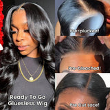 New TrueFit Drawstring 3D Fitted Pre-Cut HD Lace Closure Wig Body Wave with Vertical Straps