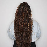 Mix Color #4/#27/#30 Bulk Hair Human Hair Extension For Boho Knotless Braiding Deep Wave