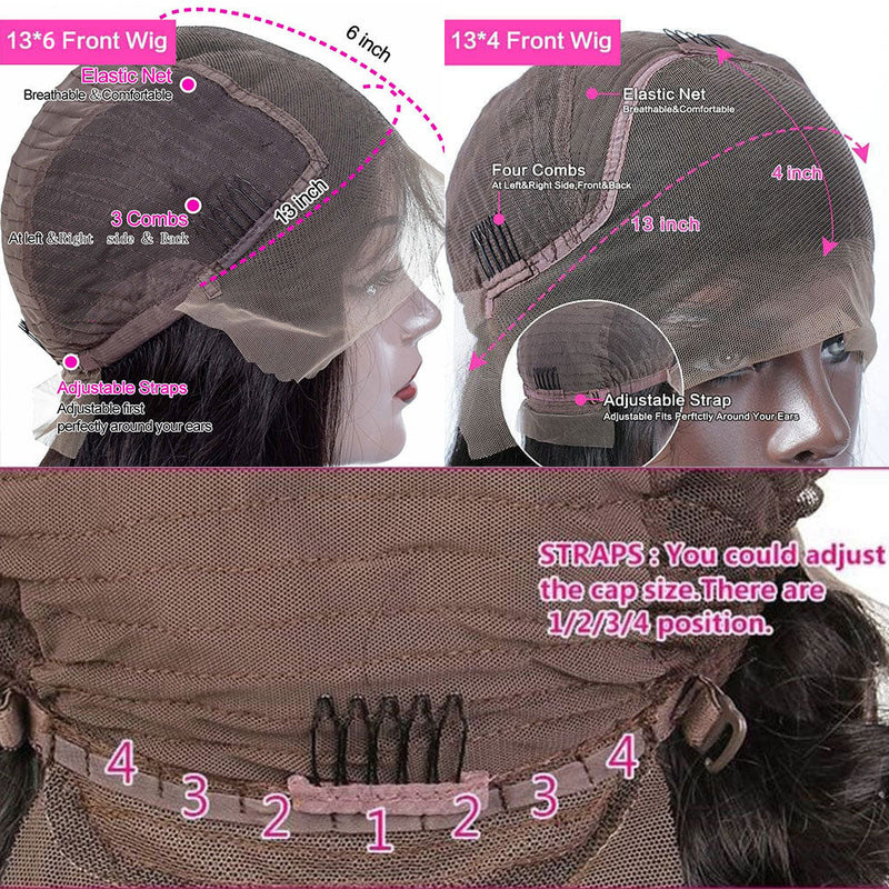 13x4|13X6 Lace Front Honey Brown Balayage Highlight Human Hair Wig