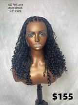 {LAST-PIECE-CLEARANCE} Skin Melt Full Lace Boho Knotless Braids Human Hair Blend Wig