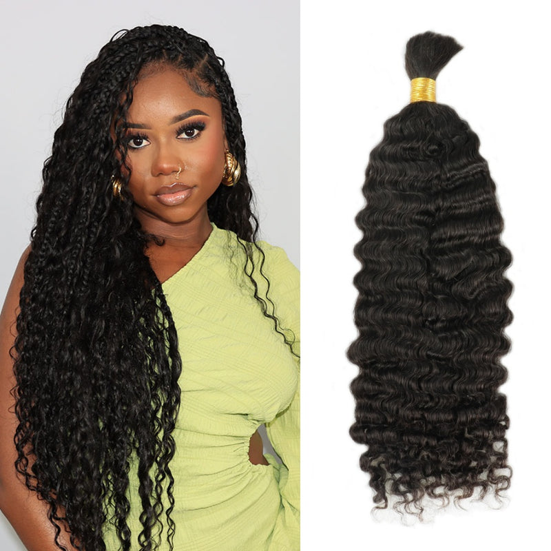 Burmese Curls Bulk Hair Human Hair Extension For Boho Knotless Braiding
