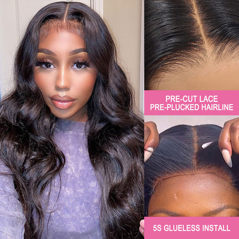 Natural Hairline Loose Body Wave 5x5 Closure HD Lace Glueless Wig