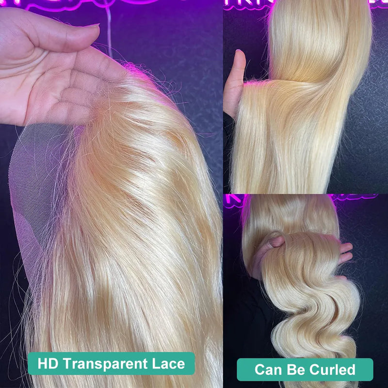 {50% Off} 613 Blonde 13x6 HD Lace Preplucked Human Hair Lace Frontal Wig Silky Straight