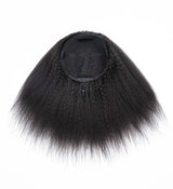 Flip Over Half Wig with Drawstring Kinky Straight Glueless Human Hair Wig