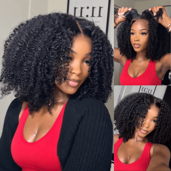 Upgraded Drawstring Dome Cap 3D Fitted Pre-Cut HD Lace Closure Wig Kinky Curly