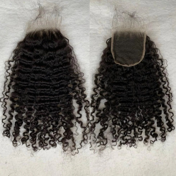 HD Skin Melt Lace Pre-Plucked 4x4/5x5 Lace Closure Human Hair Burmese Curls/Curly (Not Wig)