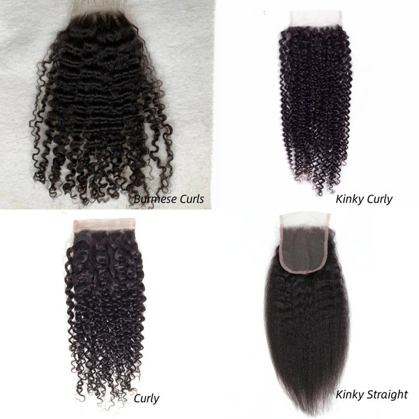 HD Skin Melt Lace Pre-Plucked 4x4/5x5 Lace Closure Human Hair Burmese Curls/Curly (Not Wig)