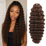 Soft Feather Crochet Braid #4/27/30 Deep Wave Human Hair Extensions
