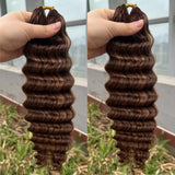 Soft Feather Crochet Braid #4/27/30 Deep Wave Human Hair Extensions