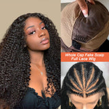 Raven | Full Lace Fake Scalp Curly Wig Preplucked Virgin Human Hair Lace Wig