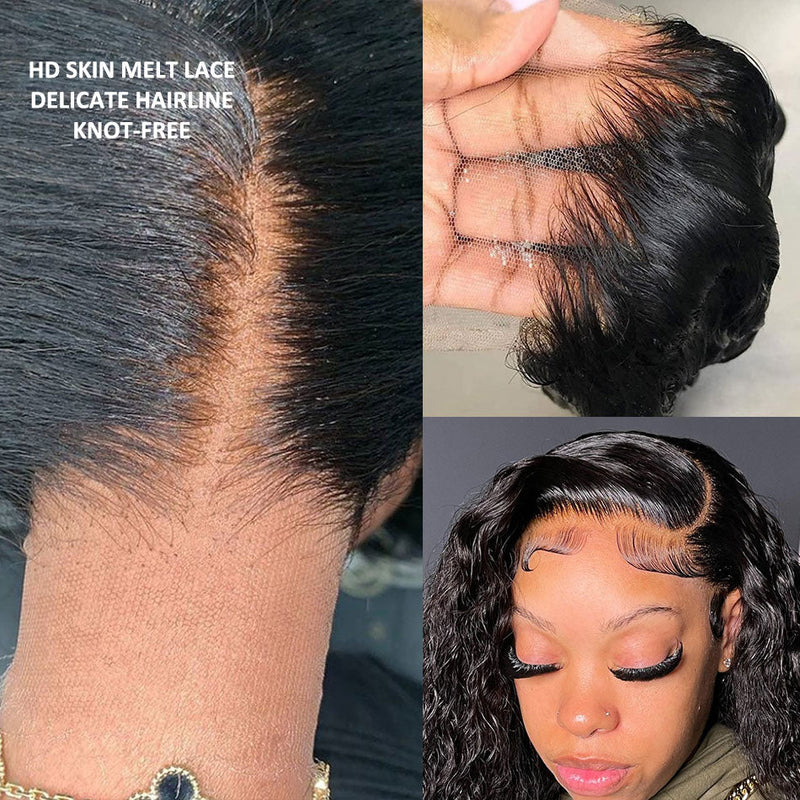 KNOT-FREE - 13x6 Skin Melt Lace Preplucked Human Hair Frontal Wig | Loose Wave