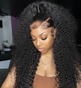 13x6 / 13x4 Full Frontal Curly Preplucked Human Hair Lace Front Wig