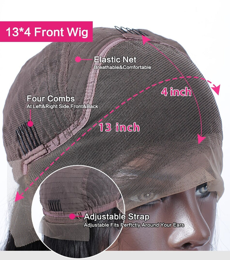 CLEARANCE 13x4 Curtain Bang Prestyle Lace Wig 250% Human Hair Wig Body Wave