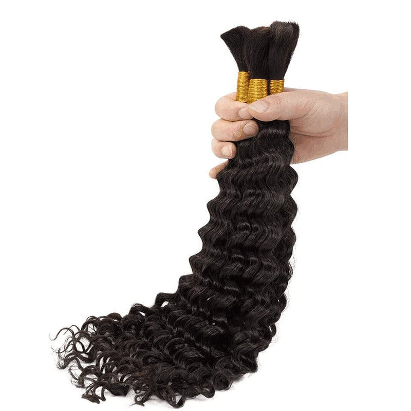 Deep Wave Bulk Hair Human Hair Extension For Boho Knotless Braiding