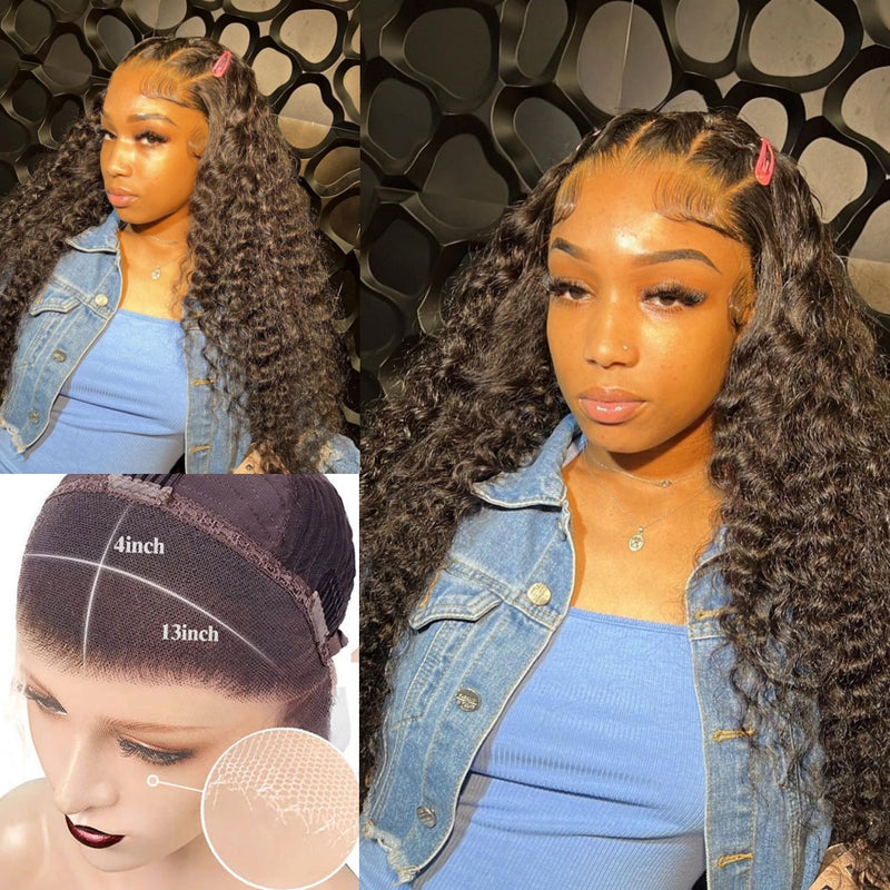 {50% Off} HD Lace 13x4 Skin Melt Lace 30" Full Frontal Deep Wave Human Hair Wig