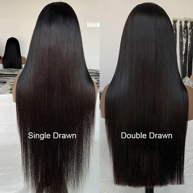 Double Drawn 250% Human Hair 4X4/13x4 Lace Wig Full End Straight Hair Bob Wig