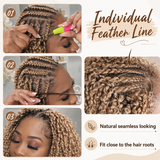 Soft Feather Crochet Braid Honey Blonde Human Hair Extensions