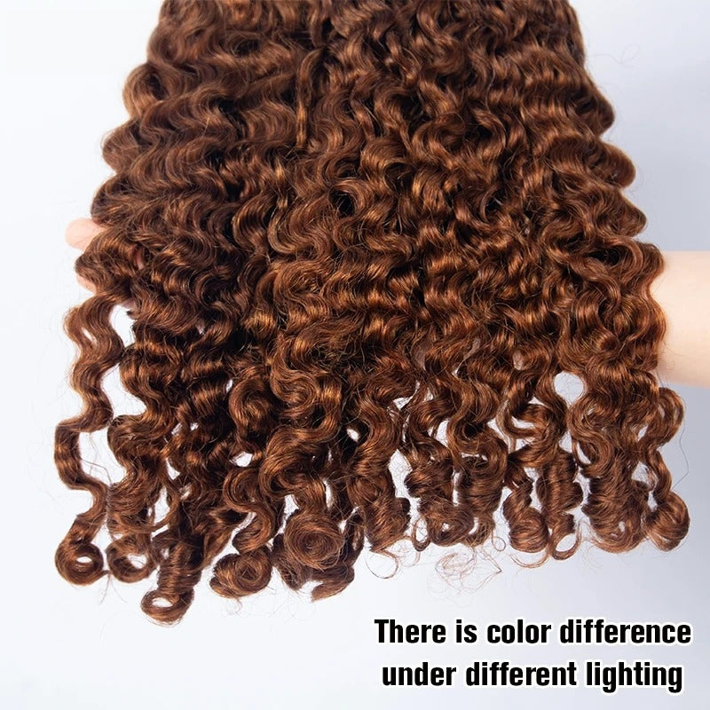 High Quality Human Hair Bundles Weave Hair Extension Burmese Curls Brown