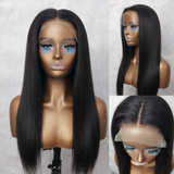 New TrueFit Drawstring 3D Fitted Pre-Cut HD Lace Closure Wig Straight with Vertical Straps