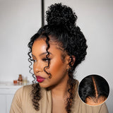 370 Fitted Cap Invisible Strap Skin Melt Lace Frontal Wig | Burmese Curls with Coily Ends