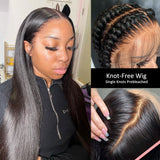 Knot-Free Skin Melt Full Lace Preplucked Human Hair Silk Straight Wig