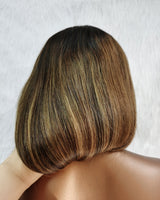 Upgraded Knot-Free 13x6 Fitted Cap Glueless Skin Melt Lace Front Wig Ombre Highlight Straight