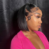 Whole Lace Cap Transparent Lace Preplucked Human Hair Bob Wig