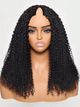 Natural Drawstring V Part Wig Glueless Human Hair Wigs Kinky Curly
