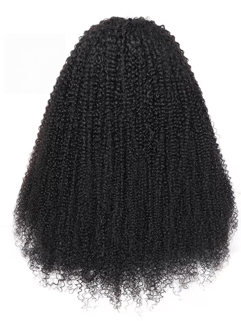 Natural Drawstring V Part Wig Glueless Human Hair Wigs Kinky Curly