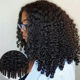 Flip Over Half Wig with Drawstring Burmese Curls with Coily Ends Glueless Human Hair Wig