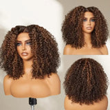 {50% Off} 6x5 Drawstring Glueless Transparent Lace Closure Wig Curly Highlights
