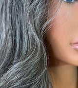 13x4/5x5 Salt and Pepper Human Hair Wavy Lace Front Wig