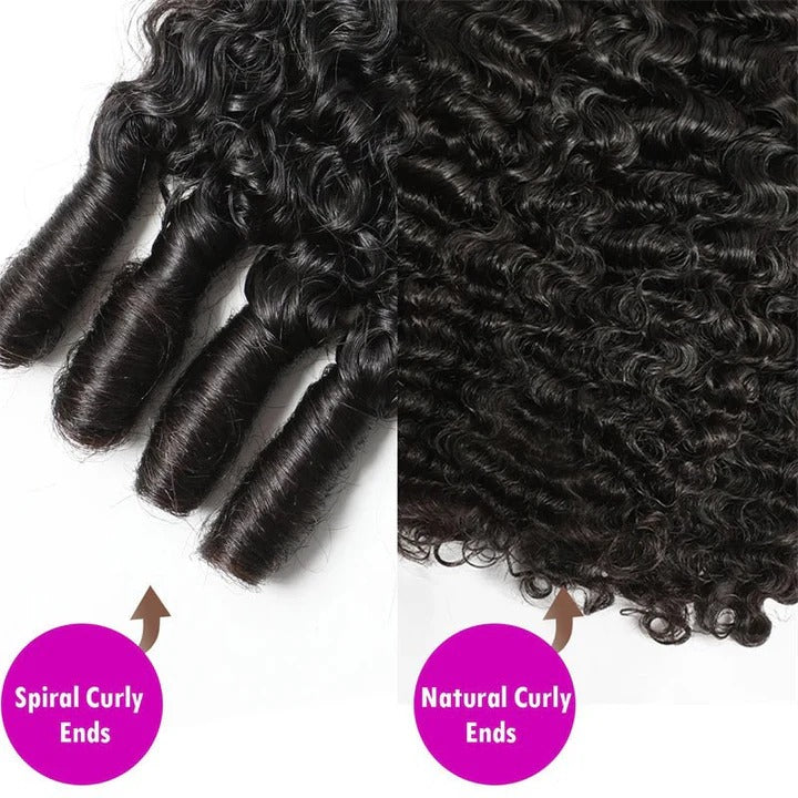 High Quality Human Hair Bundles Weave Hair Extension Burmese Curls with Coily Ends