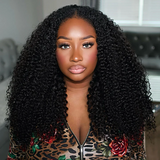 Natural Drawstring V Part Wig Glueless Human Hair Wigs Kinky Curly