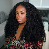 Natural Drawstring V Part Wig Glueless Human Hair Wigs Kinky Curly