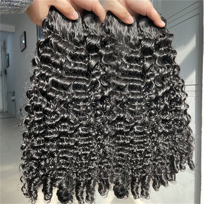 High Quality Human Hair Bundles Weave Hair Extension Burmese Curls with Coily Ends