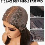 2x6 Deep Middle Part HD Skin Melt Lace Human Hair Glueless Wig Burmese Curls