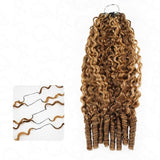 Soft Feather Crochet Braid Burmese Curls Highlight Human Hair Extensions