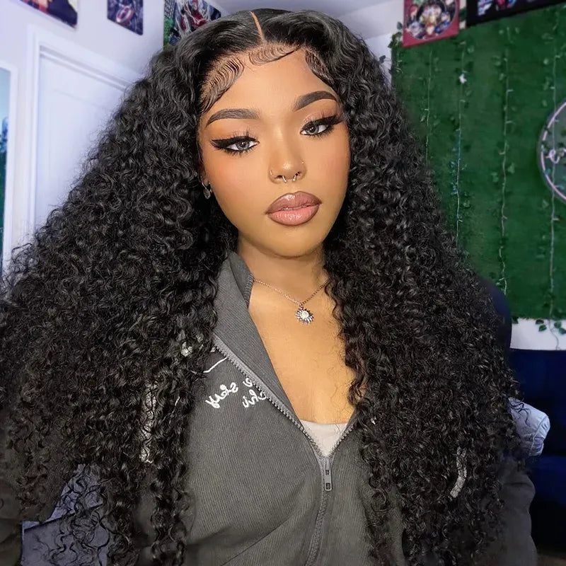 4X4/13x4 Transparent Lace Wig 250% Human Hair Wig Curly
