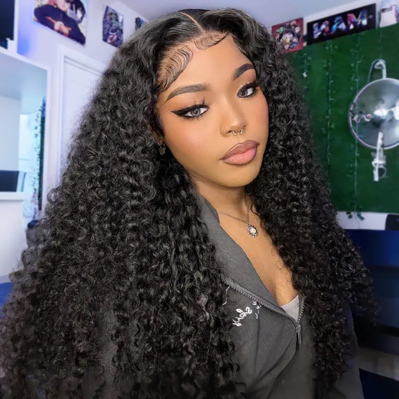 4X4/13x4 Transparent Lace Wig 250% Human Hair Wig Curly