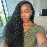 4X4/13x4 Transparent Lace Wig 250% Human Hair Wig Curly