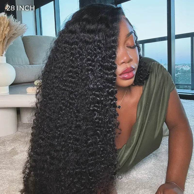 4X4/13x4 Transparent Lace Wig 250% Human Hair Wig Curly